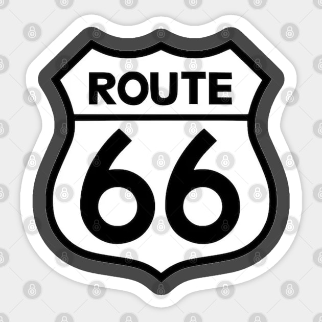 Route 66 Black on White Sticker by Wiley